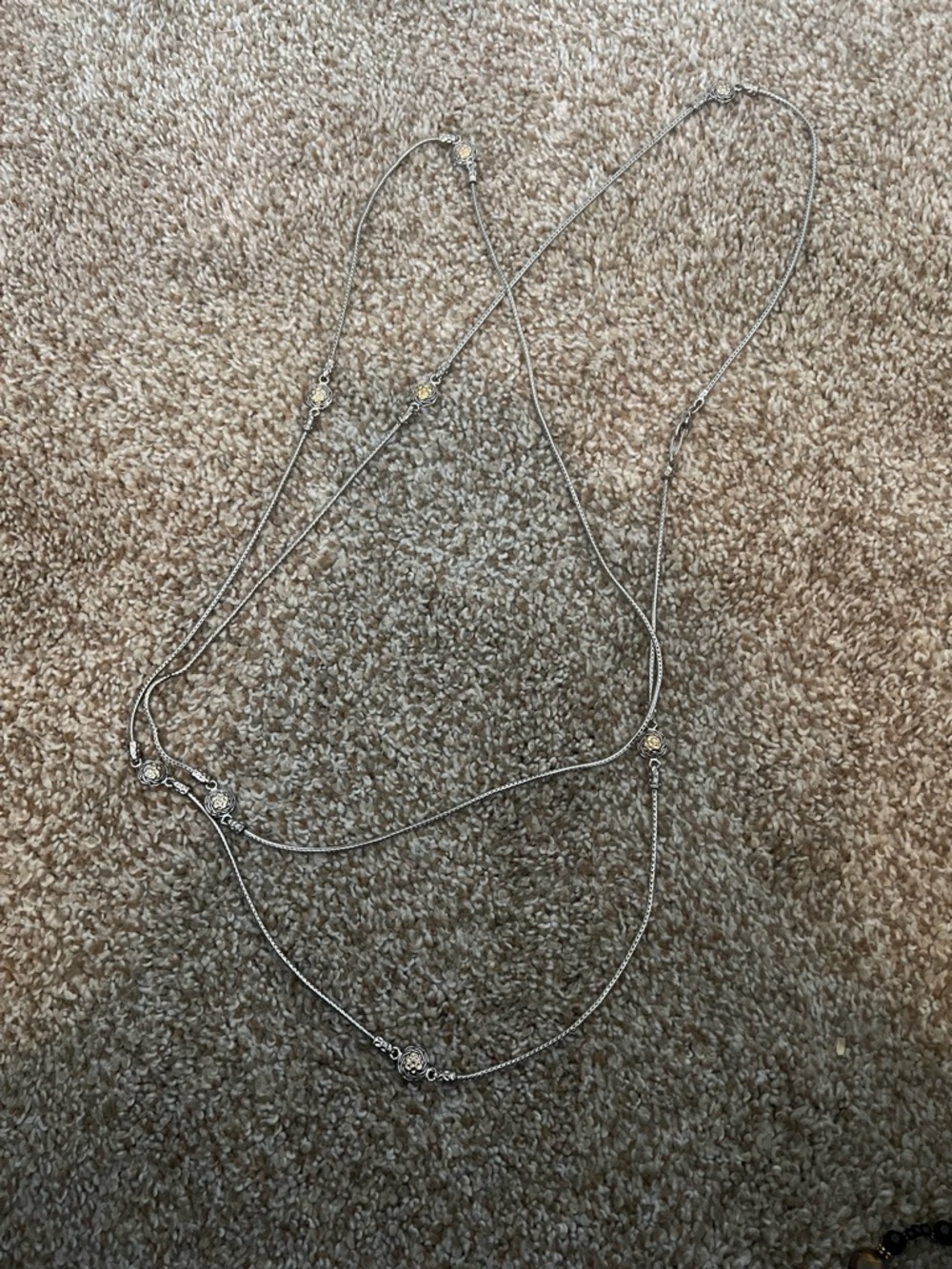 Nwot heavy silver snake chain necklace with beads